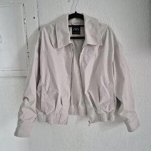 Zara Women's Light Gray Bomber Jacket
